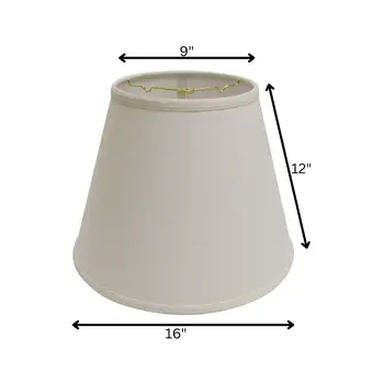 16" White Empire Deep Slanted Linen Lampshade