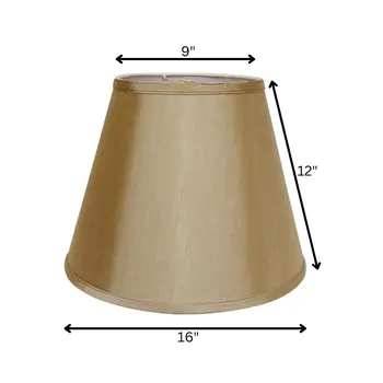 16" Pale Brown Empire Deep Slanted No Slub Lampshade