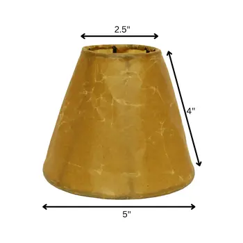 5" Brown Set of 6 Empire Slanted Chandelier Crinkle Oil Paper Lampshades