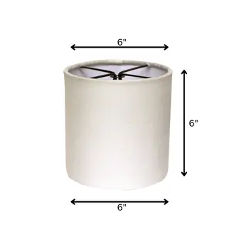 6" Snow Set of 6 Drum Chandelier Linen Lampshades
