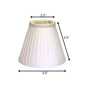 4" White Set of 6 Slanted Pleat Chandelier Silk Lampshades