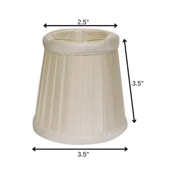 4" Slate Grey Set of 6 Slanted Pleat Chandelier Silk Lampshades