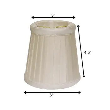 6" Slate Grey Set of 6 Slanted Pleat Chandelier Silk Lampshades
