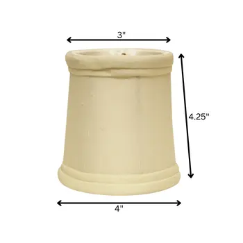 4" Ivory Set of 6 Slanted Chandelier Tissue Shantung Lampshades
