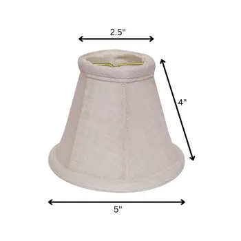 5" White Premium Set of 6 Chandelier Linen Lampshades