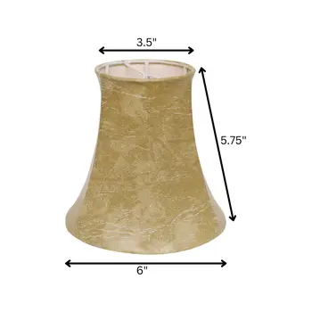 6" Parchment Set of 6 Slanted Faux Chandelier Lampshades