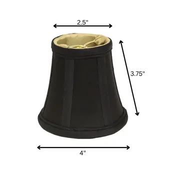 6" Black and Bronze Slanted Set of 6 Chandelier Dupioni Lampshades