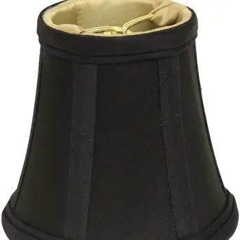 6" Black and Bronze Slanted Set of 6 Chandelier Dupioni Lampshades