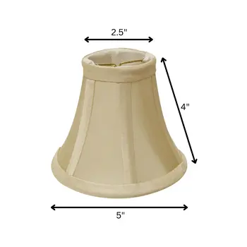 5" Bright Yellow Slanted Set of 6 Chandelier Dupioni Lampshades