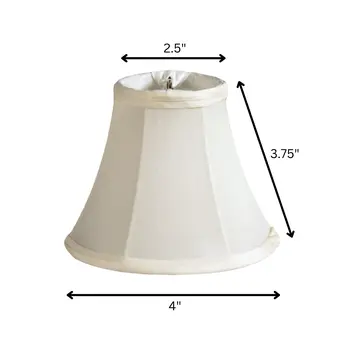 4" Ivory Slanted Silk Set of 6 Chandelier Pongee Shantung Lampshades
