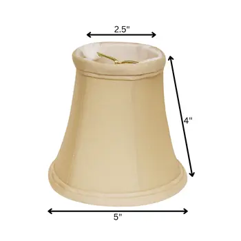 5" Inherent Set of 6 Slanted Chandelier Pongee Silk Lampshades