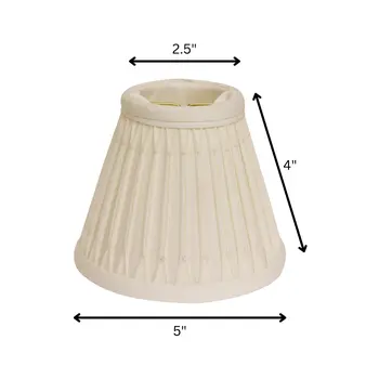5" Cream Set of 6 Empire Slanted Chandelier Shantung Lampshades
