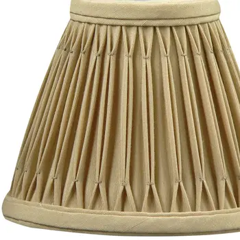 5" Vintage Gold Set of 6 Empire Slanted Chandelier Shantung Lampshades