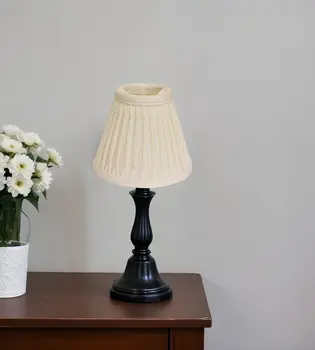 6" Cream Set of 6 Empire Slanted Chandelier Shantung Lampshades