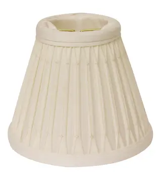 6" Cream Set of 6 Empire Slanted Chandelier Shantung Lampshades