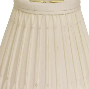 6" Cream Set of 6 Empire Slanted Chandelier Shantung Lampshades