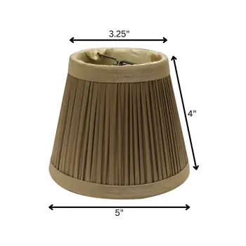 5" Ash Set of 6 Slanted Chandelier Tafetta Lampshades