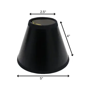 5" Black with White Set of 6 Chandelier Parchment Lampshades