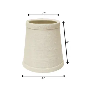 4" Off White Set of 6 Chandelier Linen Lampshades
