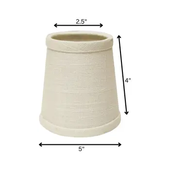5" Off White Set of 6 Chandelier Linen Lampshades