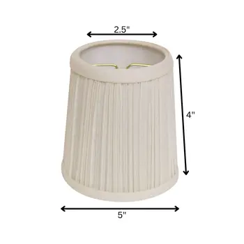 5" White Set of 6 Chandelier Broadcloth Lampshades