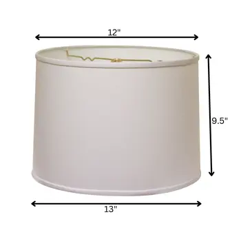 13" White Throwback Drum No Slub Lampshade