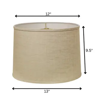 13" Light Wheat Throwback Drum Linen Lampshade
