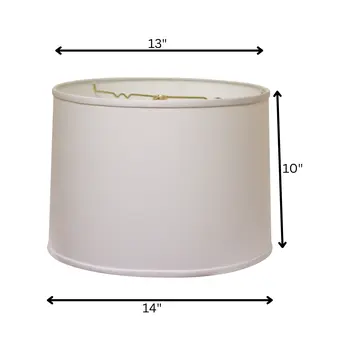 14" White Throwback Drum No Slub Lampshade