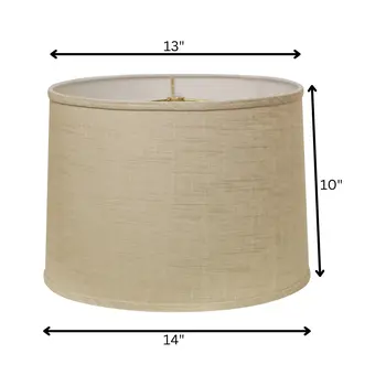 14" Light Wheat Throwback Drum Linen Lampshade