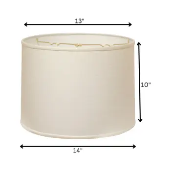 14" White Throwback Drum Linen Lampshade