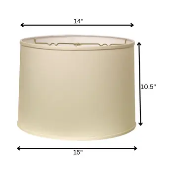 15" Ivory Throwback Drum No Slub Lampshade