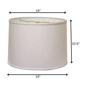 15" White Throwback Drum No Slub Lampshade