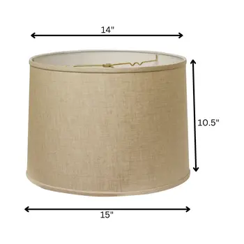 15" Dark Wheat Throwback Drum Linen Lampshade