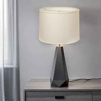 15" White Throwback Drum Linen Lampshade