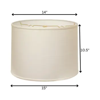 15" White Throwback Drum Linen Lampshade
