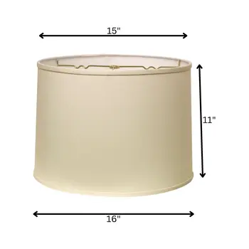 16" White Throwback Drum No Slub Lampshade