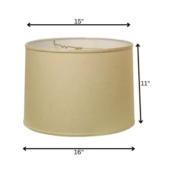 16" Parchment Biege Throwback Drum Linen Lampshade