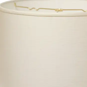 16" White Throwback Drum Linen Lampshade