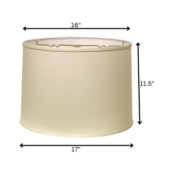 17" Ivory Throwback Drum No Slub Lampshade