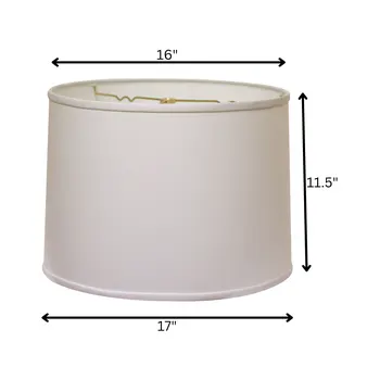 17" White Throwback Drum No Slub Lampshade