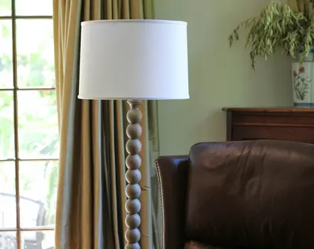 17" White Throwback Drum No Slub Lampshade