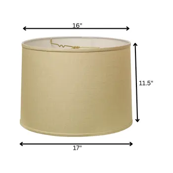17" Parchment Biege Throwback Drum Linen Lampshade