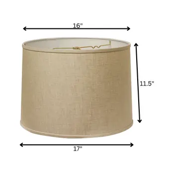 17" Dark Wheat Throwback Drum Linen Lampshade