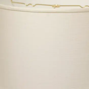 17" White Throwback Drum Linen Lampshade