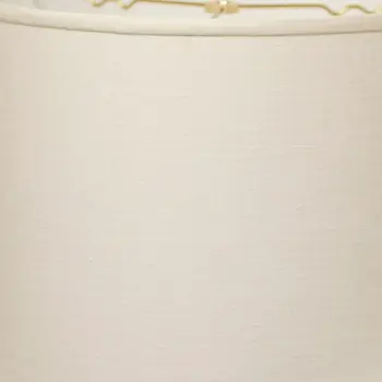 17" White Throwback Drum Linen Lampshade