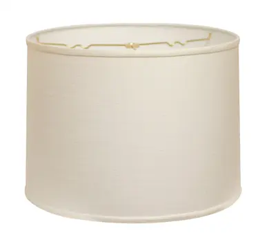 17" White Throwback Drum Linen Lampshade
