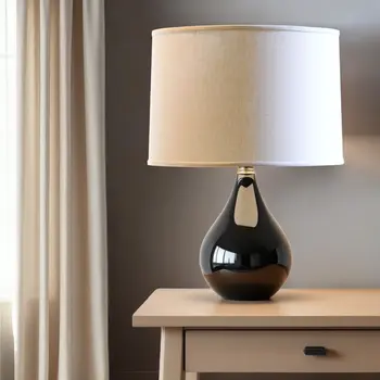 18" Parchment Biege Throwback Drum Linen Lampshade