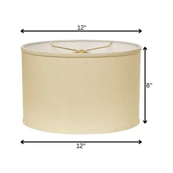 12" Parchment Biege Throwback Oval Linen Lampshade