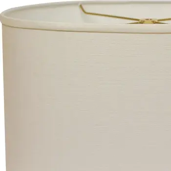 12" White Throwback Oval Linen Lampshade