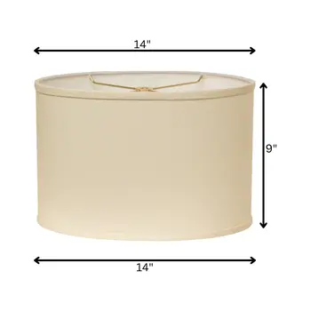14" Ivory Throwback Oval No Slub Lampshade